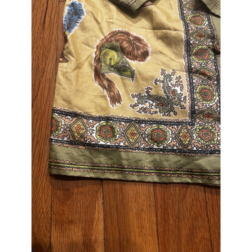 Vintage Women's Yellow Ornate Hat & Plume Indonesian Indian Baroque Shirt XS‎ - Picture 14 of 16